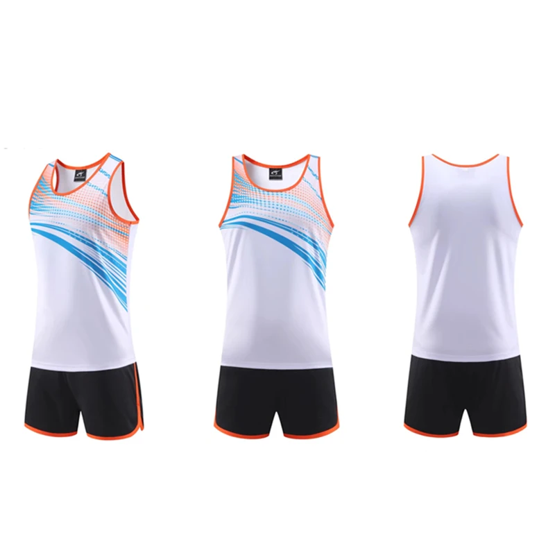 Men Women Running Sets Exercise Sports Clothing Marathon Vest+Shorts Tracksuit Quick dry Track and Field Jogging Suit