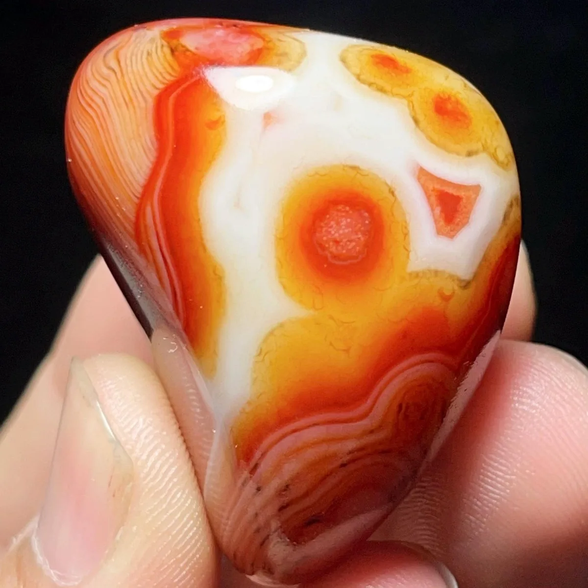Large Gift Stone Banded Agate Worry Stone, Sandy Tone, Tumbled Polished, Jewelry Making, Natural Stone, Crystal Collection