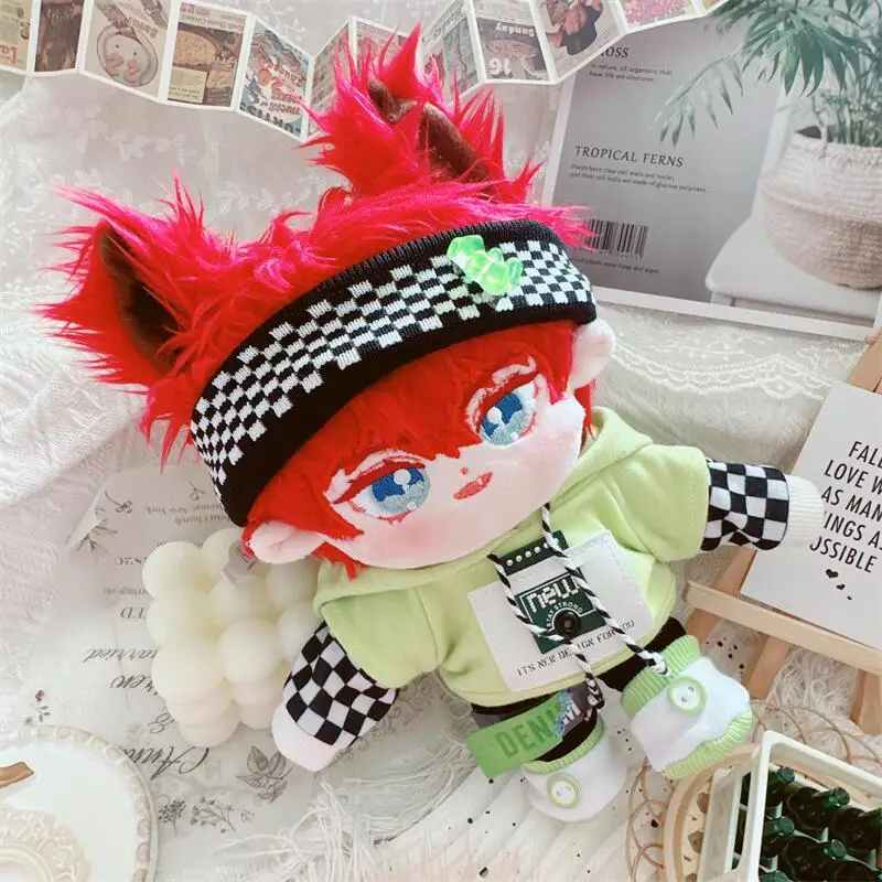 Kawaii Cool Boy Doll 20cm with Skeleton and No Attribute Male Baby with Animal Ears Conjoined clothing Idol Doll Girls Kids Gift