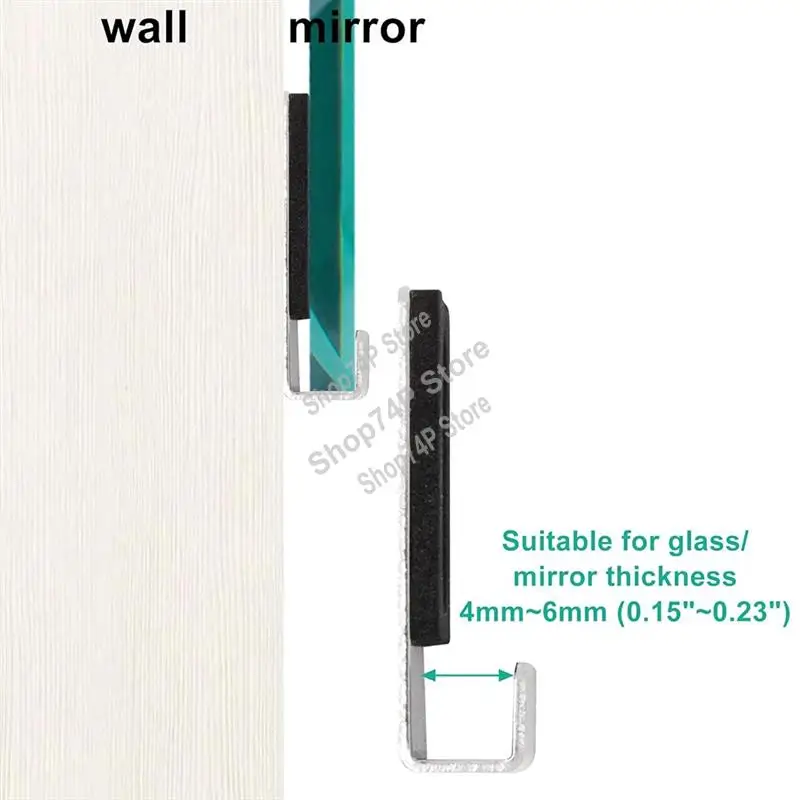 

10 шт. комплект для подвешивания сверхмощных зеркал, оборудование для крепления тяжелого зеркала, зажимы для зеркал для настенного монтажа-A74P