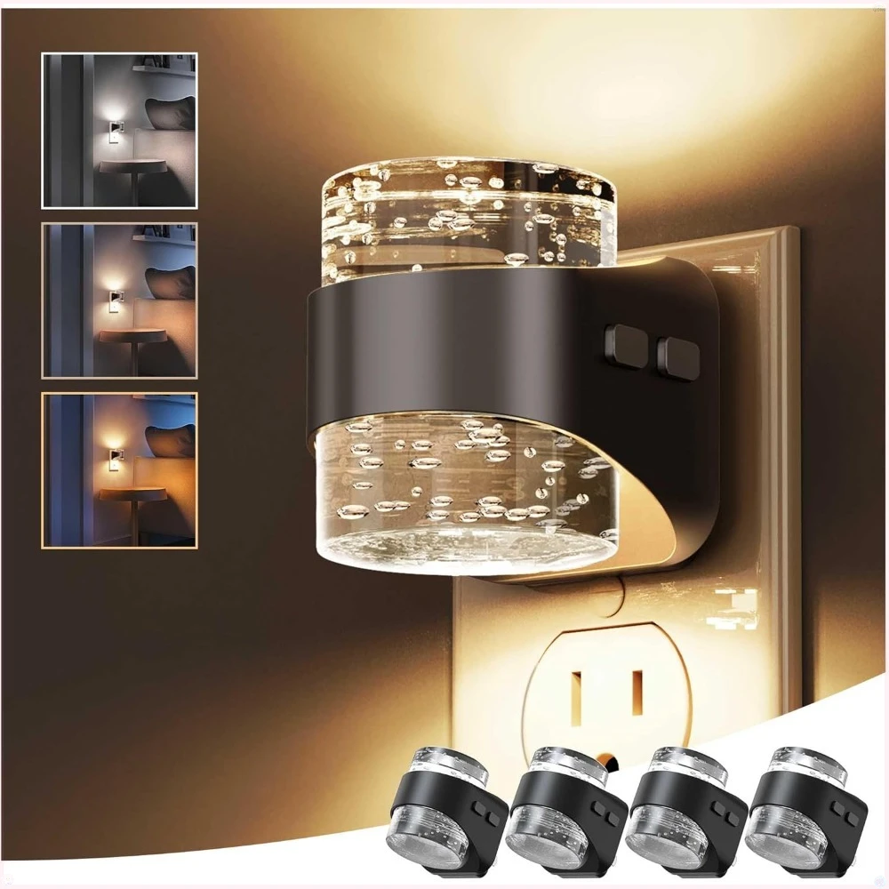 

Светодиодные ночники, 4 шт., с датчиком от заката до рассвета, регулируемая яркость, для комнат, ванной, прихожей