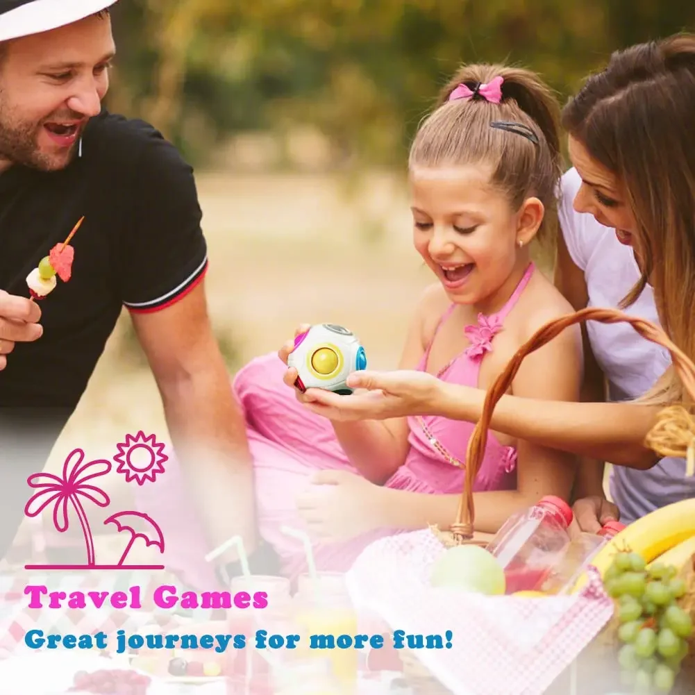 SENGSO 3D 레인보우 볼 세트 마법 레인보우 볼 스킬 게임 개발 장난감 (여아 및 남아용) 3D 퍼즐 & 공간 사고력 향상