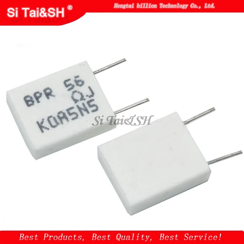 10pcs BPR56 5W 0.001 0.1 0.15 0.22 0.25 0.33 0.5 ohm Non-inductive Ceramic Cement Resistor 0.1R 0.15R 0.22R 0.25R 0.33R 0.5R