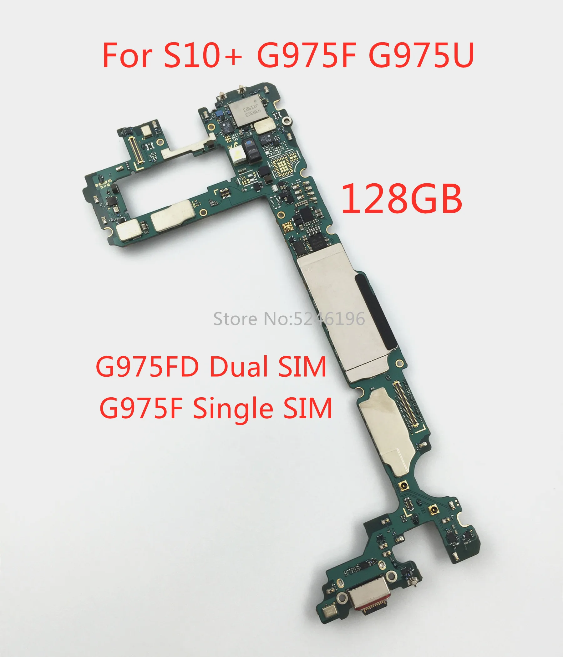 1pcs 100% Unlocked Motherboard For Samsung Galaxy S10 Plus S10+ G975F SM-G975F SM-G975F/DS G975U Replace Part