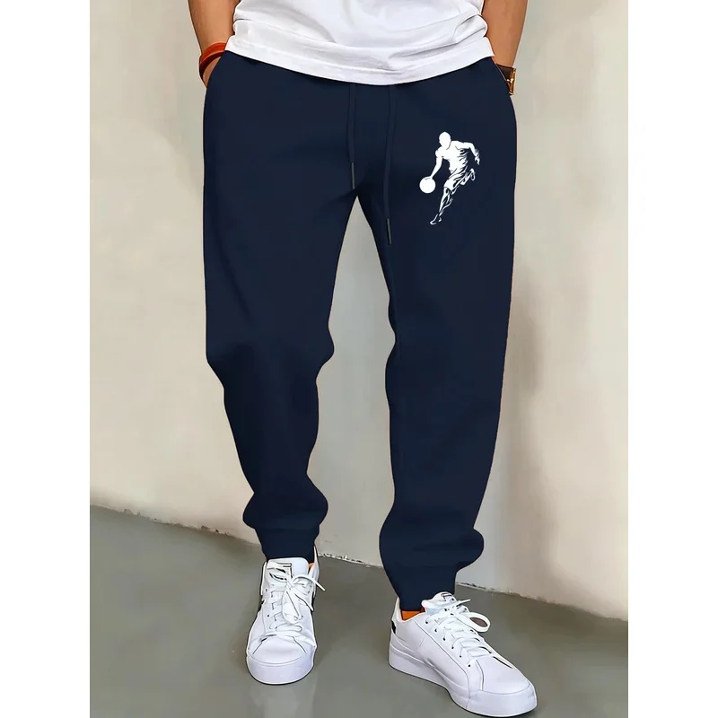 

He Is Currently Playing Basketball Print Men Joggers Pant Fashion Autumn Sweatpants Pocket Warm Trousers Street Soft Man'S Pants