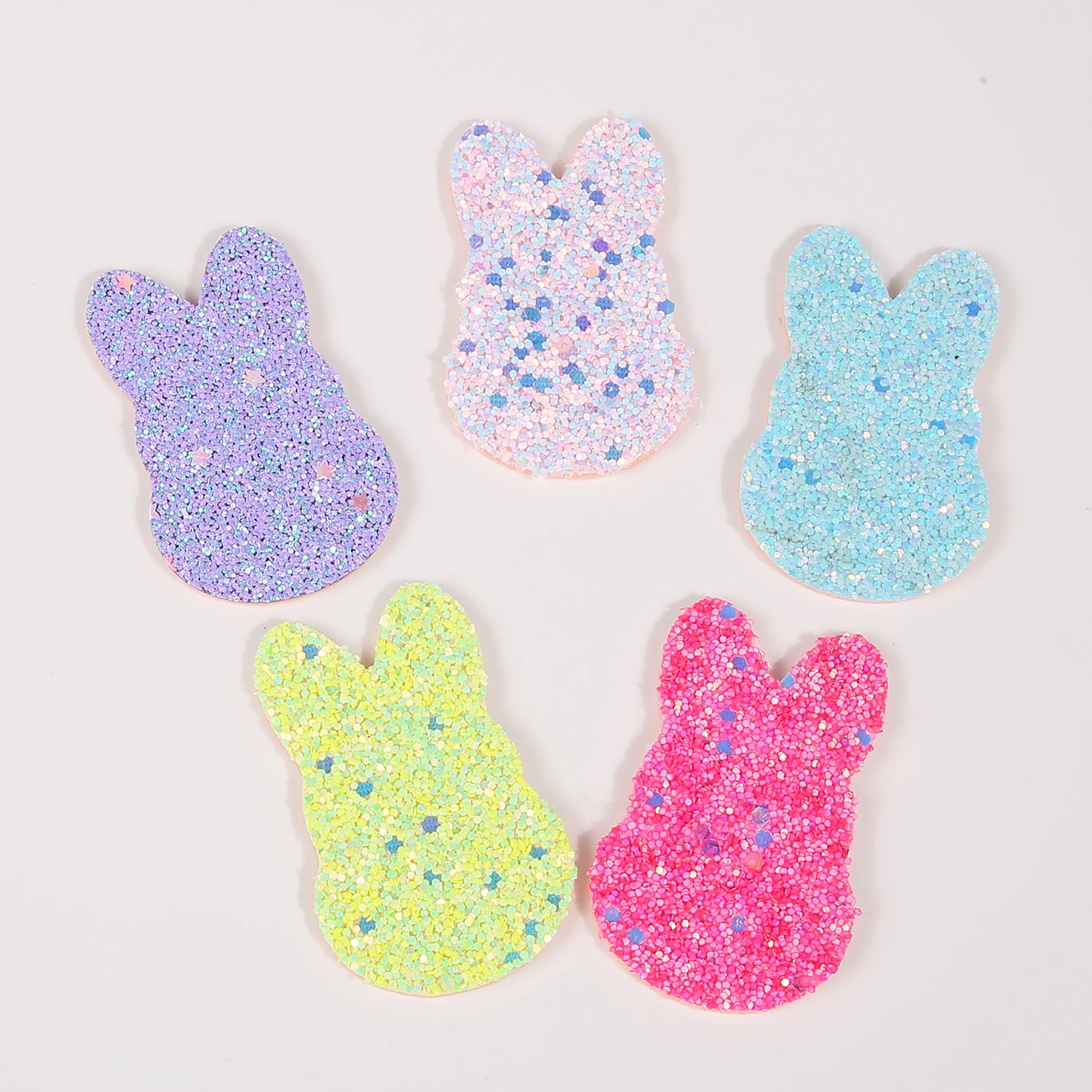 20pcs Random Colors Glitter Sequin Rabbit Accessories For DIY Handmade Clip Hat Brooch Clothing Handcraft Decor Accessories