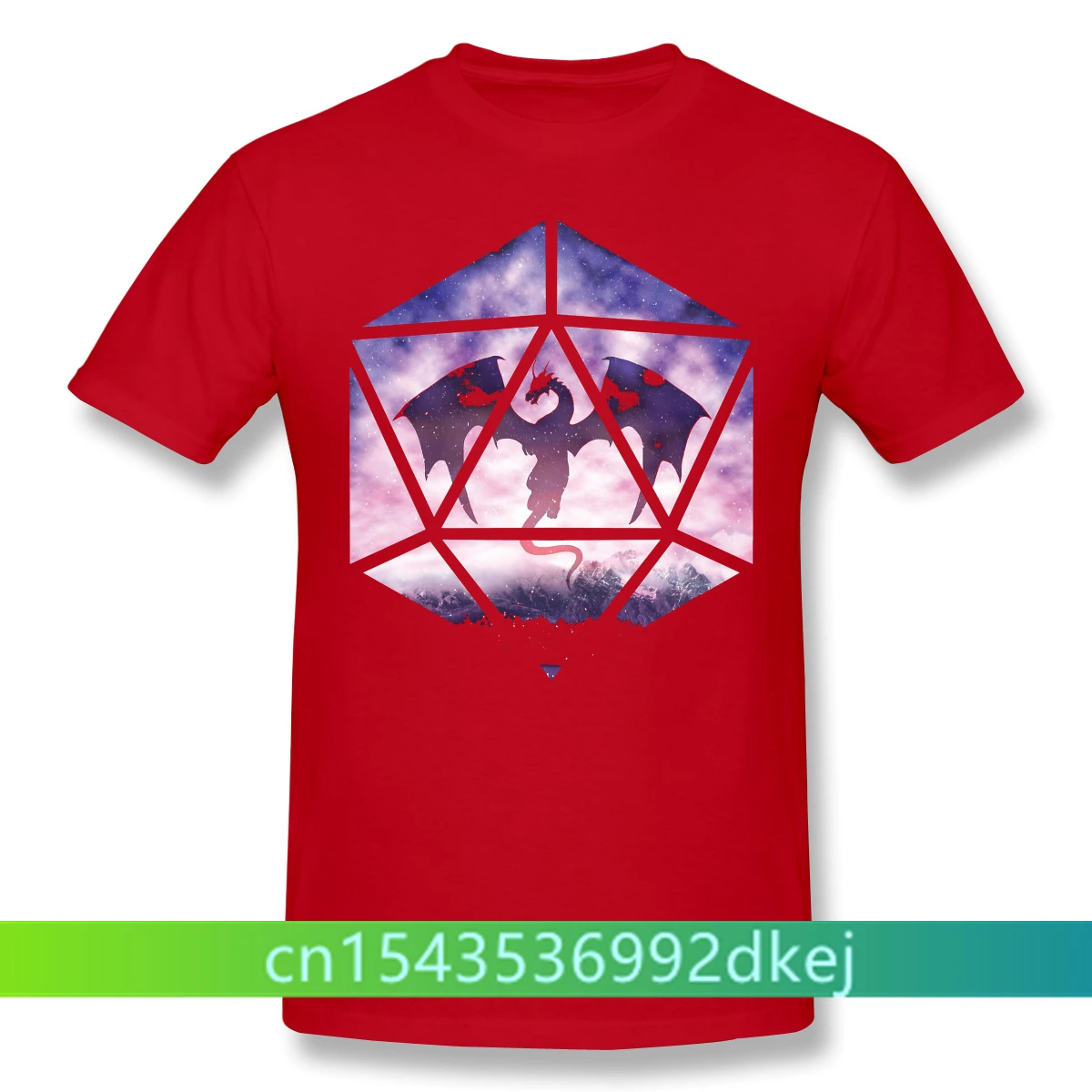 Dungeon Master Adventure Games 2021 New Arrival T-Shirt Purple Sky Dragon D20 Unique Design Crewneck Cotton for Men