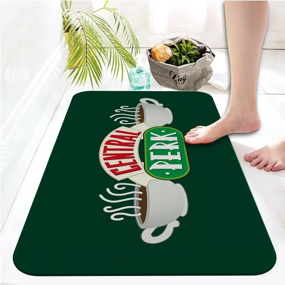 Central Perk Entrance Doormat Floor Mats Anti-slip Kitchen Balcony Area Rug Home Decoration Soft Carpet for Bath Decoration