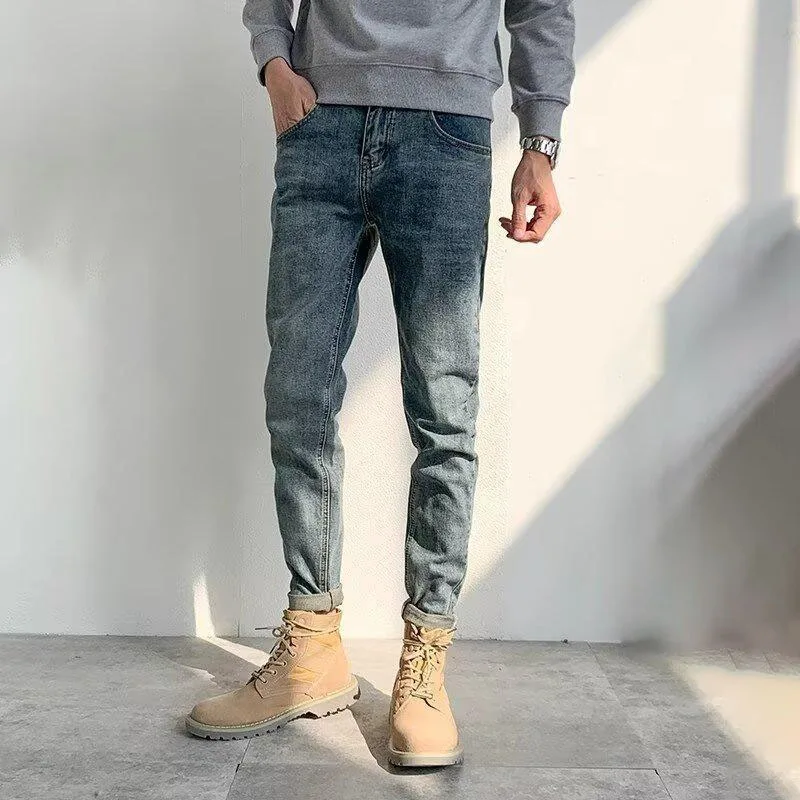 

Korean Retro High Waisted Jeans Men'S Loose Straight Leg Pants Versatile Casual Pants Skinny Jeans Y2k Pants