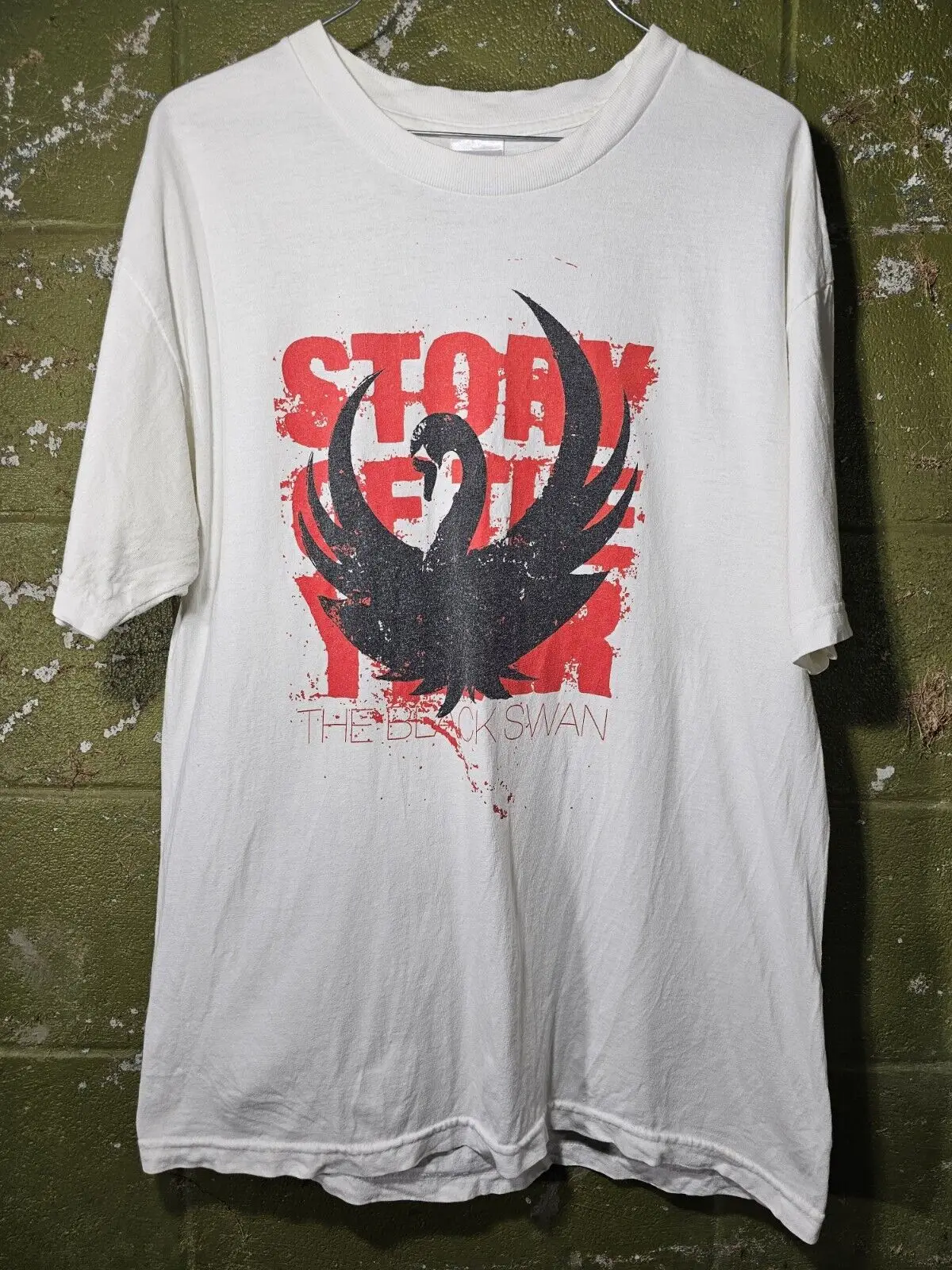 Y2K Story Of The Year Black Swan 2008 Punk Emo Band T-shirt Sz L