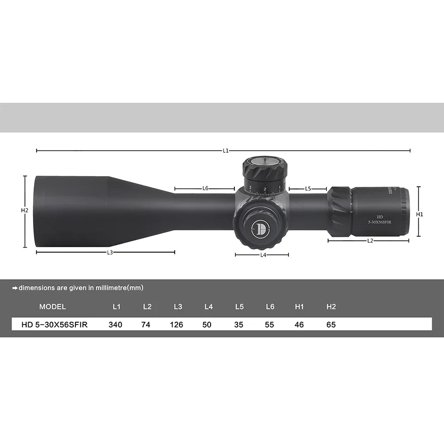 Discovery HD 5-30X56SFIR FFP 34mm tube up/down lock Illuminated 0.1mrad long range spotting scope for hunting