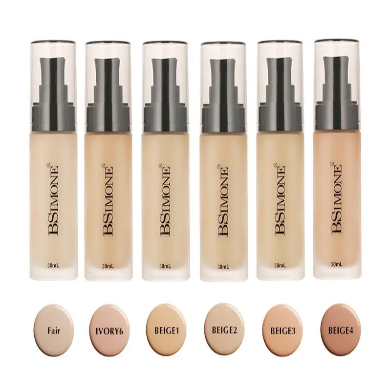 1Pc BSIMONE Face Base Liquid Foundation Makeup Concealer Waterproof Brighten Whitening Long Lasting BB Cream Cosmetics