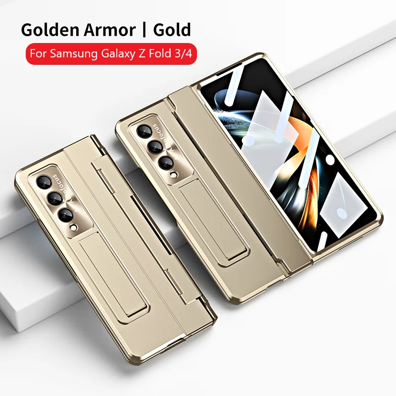 Leveling Hinges Protection Case For Samsung Galaxy Z Fold 6 5 4 3 5G Phone Cover with Front Screen Protecter For Galaxy Fold 6