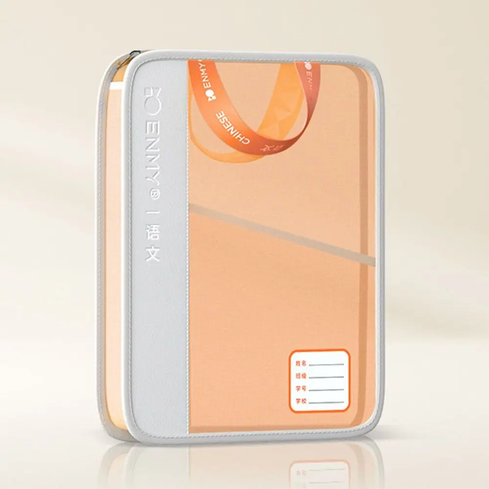 Multifunctional Mesh Zipper Pouch Transparent Thickened Test Paper Storage Bag with Label Two-layer Partition File Folder Bag