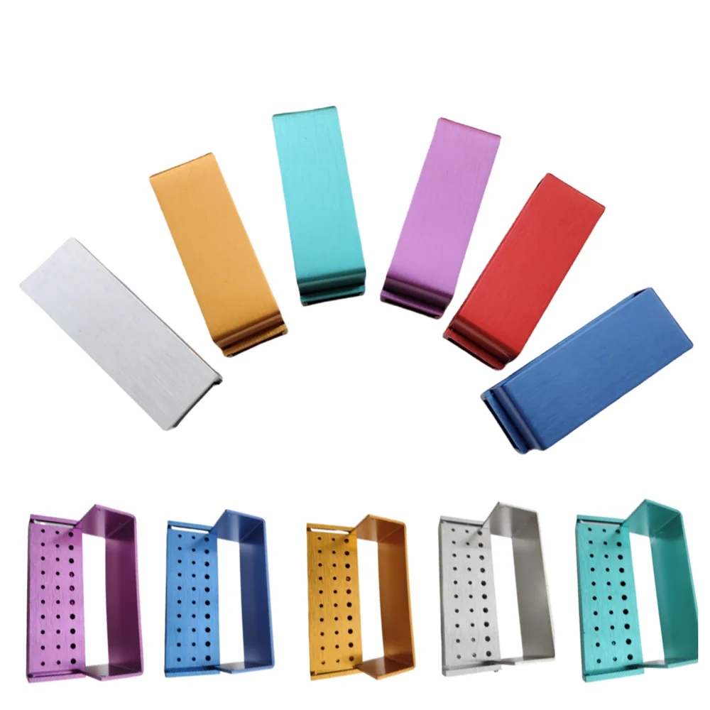 JUMTOP Dental Burs Drill Disinfection Block FG Burs Sterilization Holder Autoclavable Aluminium 30 Holes Dentistry Tools
