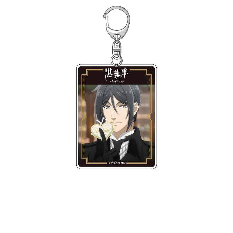 Black Butler Public School Arc Anime Ciel Phantomhive Sebastian Michaelis Acrylic Figure Keychain Cartoon Pendant Christmas Gift