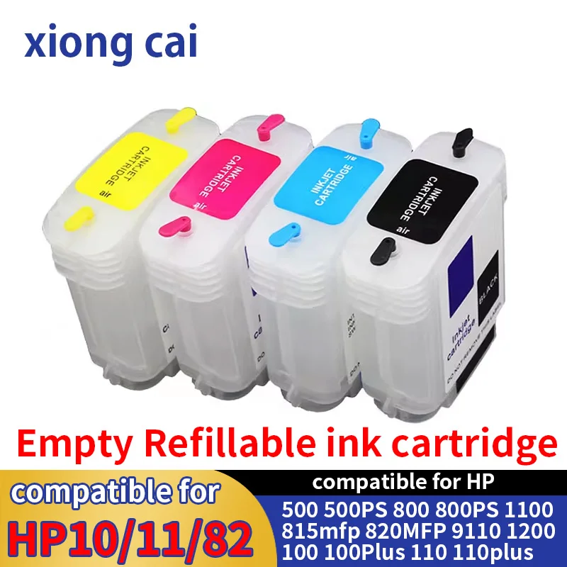 Empty Refillable ink cartridge compatible for HP10 HP82 HP11 Designjet 500PS 815MFP 820MFP 100 110 500 800 800PS sereis printers