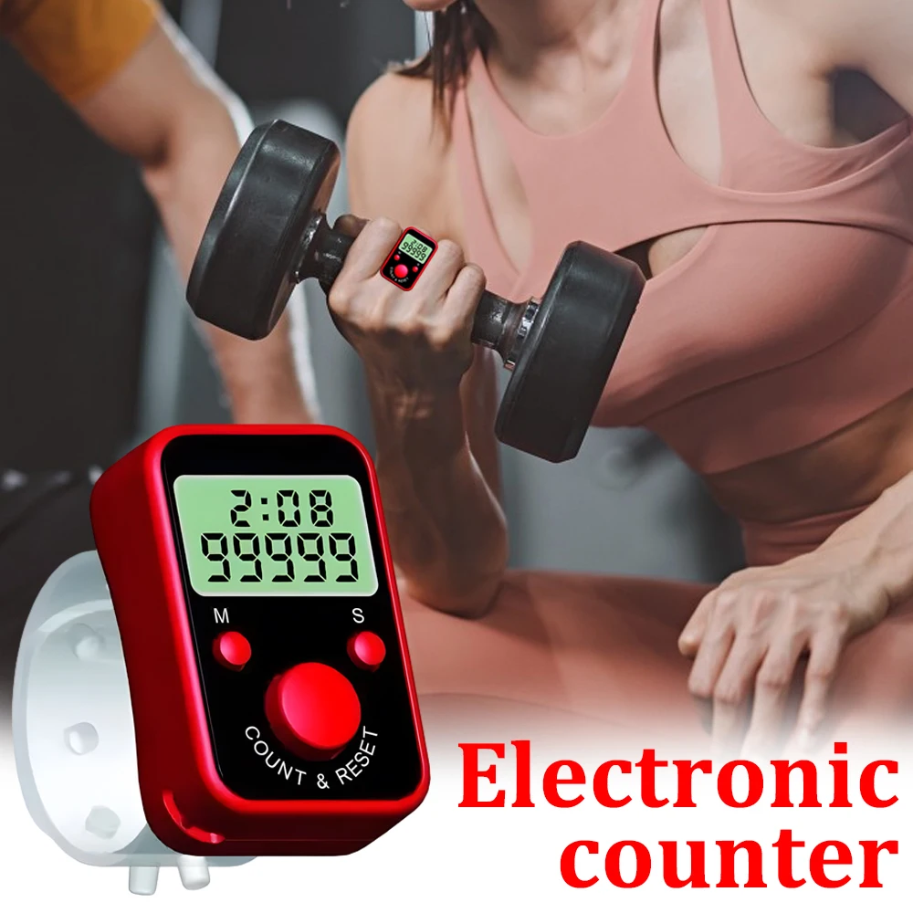 Mini contatore da dito Display digitale elettrico LCD con contatore di conteggio leggero Indicatore punto Cucito Tessuto per maglieria Buddha Prega calcio