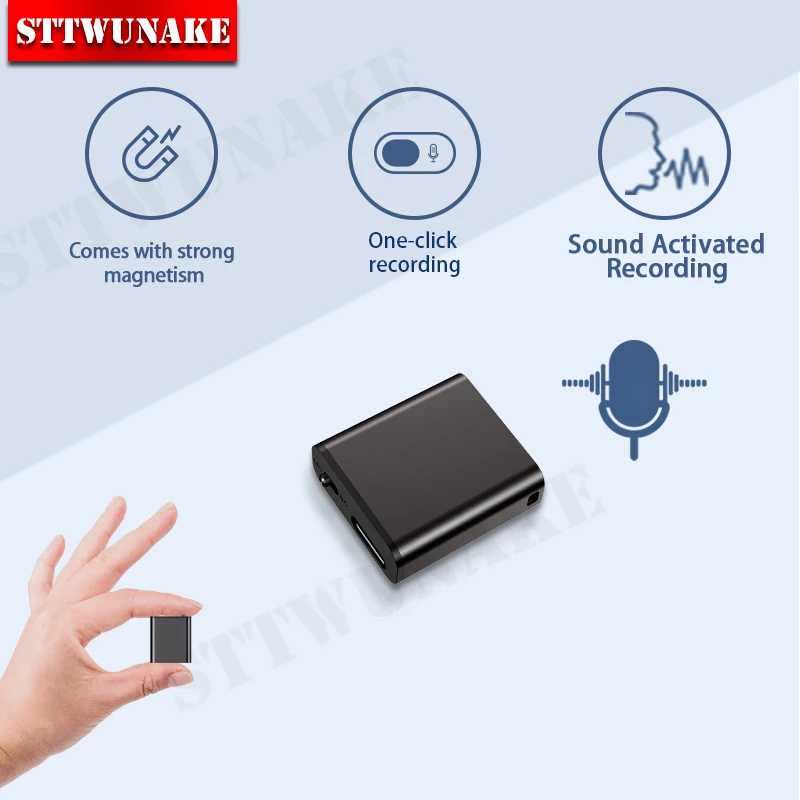 Mini Voice Activated Recorder Small Digital Recording Sound Audio Listening Professional Dictaphone Micro Flash Player Device