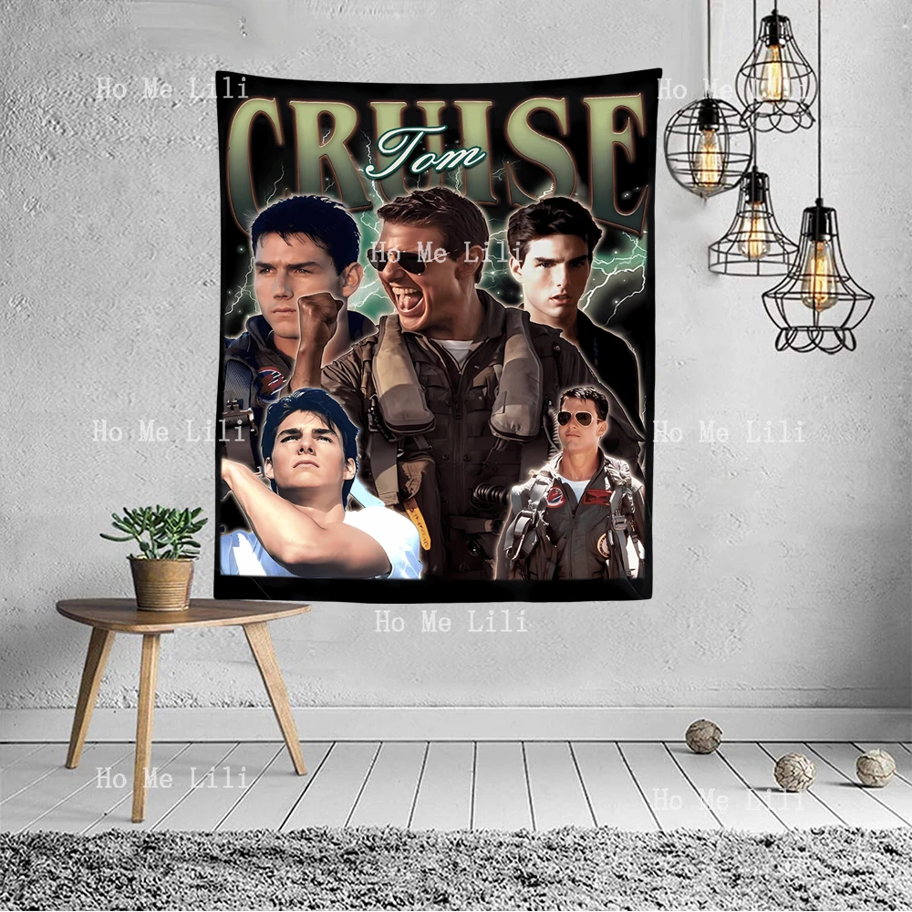 Retro Tom Cruise Meme Homage Wall Aesthetic Tapestry For Bedroom Living Room Dorm