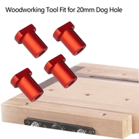 4Pcs Aluminum Alloy Bench Dog Clamp for T-Track Woodworking Workbench Positioning Planer Plug Fits 20mm Dog Hole (Red)