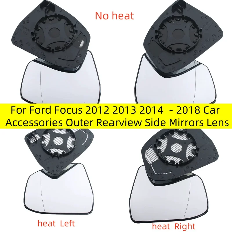 

For Ford Focus 2012 2013 2014 2015 - 2018 Car Accessories Outer Rearview Side Mirrors Lens Door Wing Rear View Mirror Glass L/R