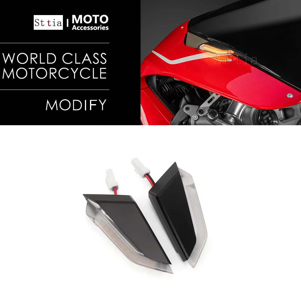 

For DUCATI Panigale V4 V4S V4R Motorcycle Accessories Light Front Turn Signal Flasher Indicator Lamp Mirrors LED PANIGALE V2