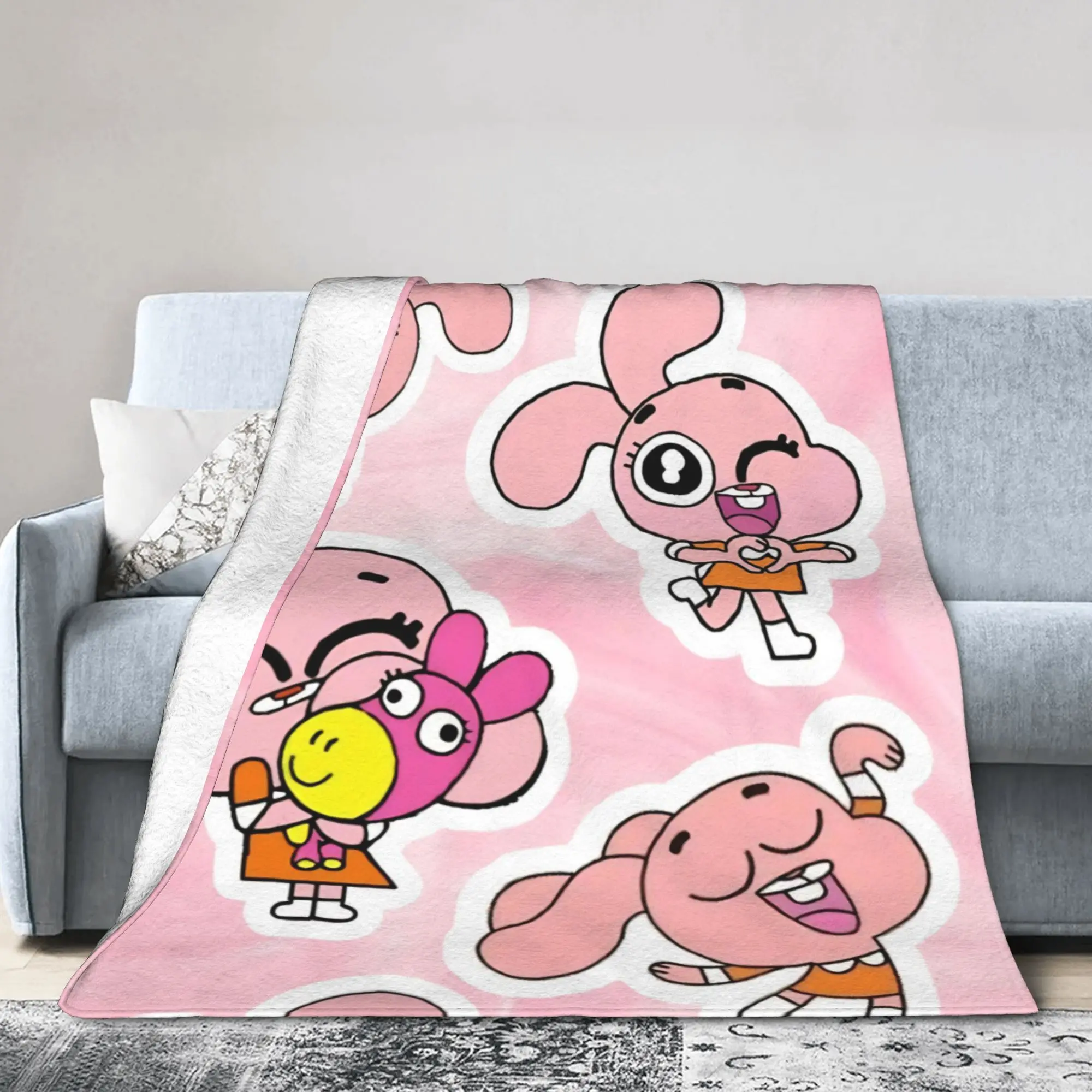 Gumballs Anaise Knitted Blanket Flannel Warm Throw Blankets for Home Couch Bedspread