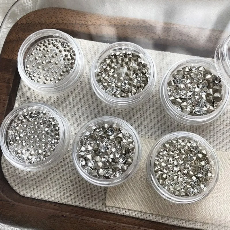 Sparkle Strass Scherpe Bodem K9 Kristalboor Glitter Poeder Pailletten Nail Art Accessoires Parel Charme Decoratie Manicure Tool