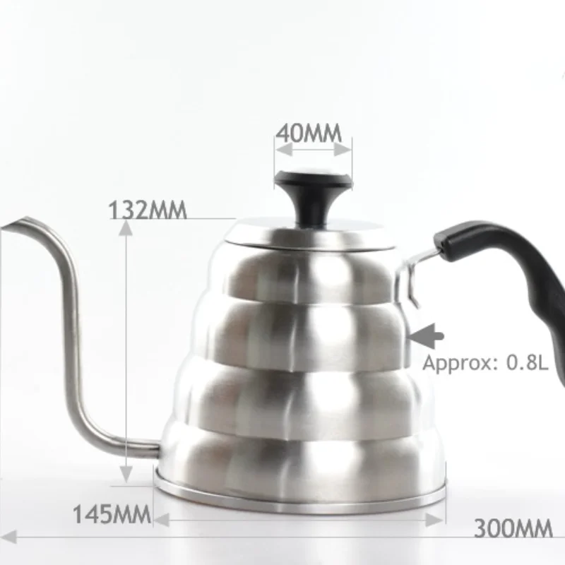 Stainless Steel Fine Mouthed Pot with Thermometer Hand Brewed Coffee Pot Coffee Utensilshousehold Drip Filter Pot