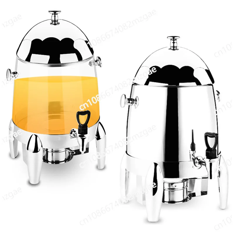 12L stainless steel coffee tripod juicer, buffet transparent beverage machine, can heat and keep warm soy milk bucket milk