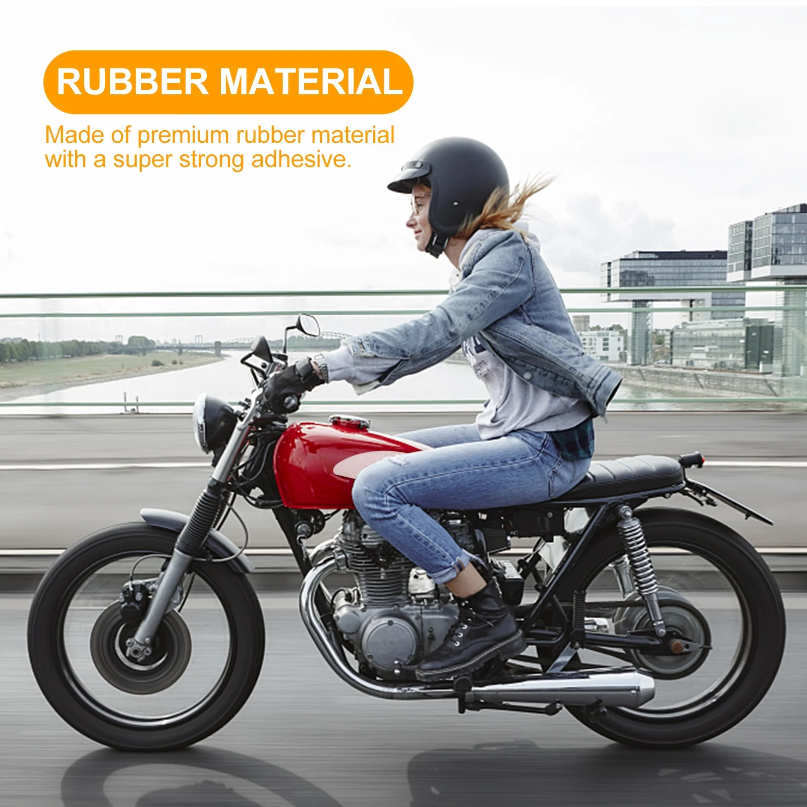 

1Pair Motorcycle Fuel Tank Protector Nonslip Traction Pads Rubber Sticker Tank Decal Pads Modified Sticker Motorcycle Decal