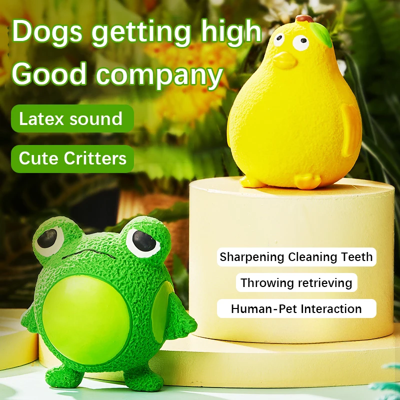 New Dog Toys Latex Funny Dorky Cute Small Animal Funeral Frog Yellow Duck Sound Grinding Boredom Interactive Toys Pet Supplies