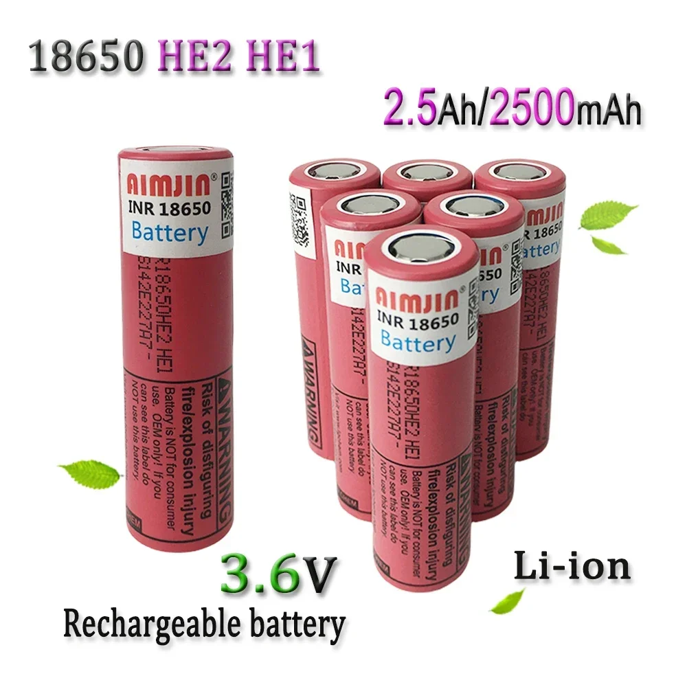 

3.6V 2500mAh 18650 HE2 HE1 Rechargeable Li-ion Battery For Us 18650 Toys, Tools, Flashlight Battery Etc