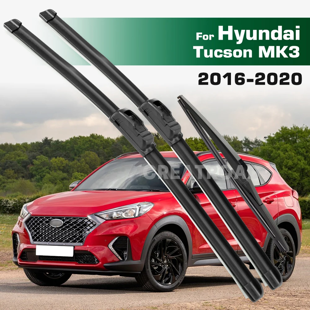 

For Hyundai Tucson TL 2016-2020 2017 2018 2019 Wiper Front & Rear Wiper Blades Windshield Windscreen Window Brushes 26"+16"+14"