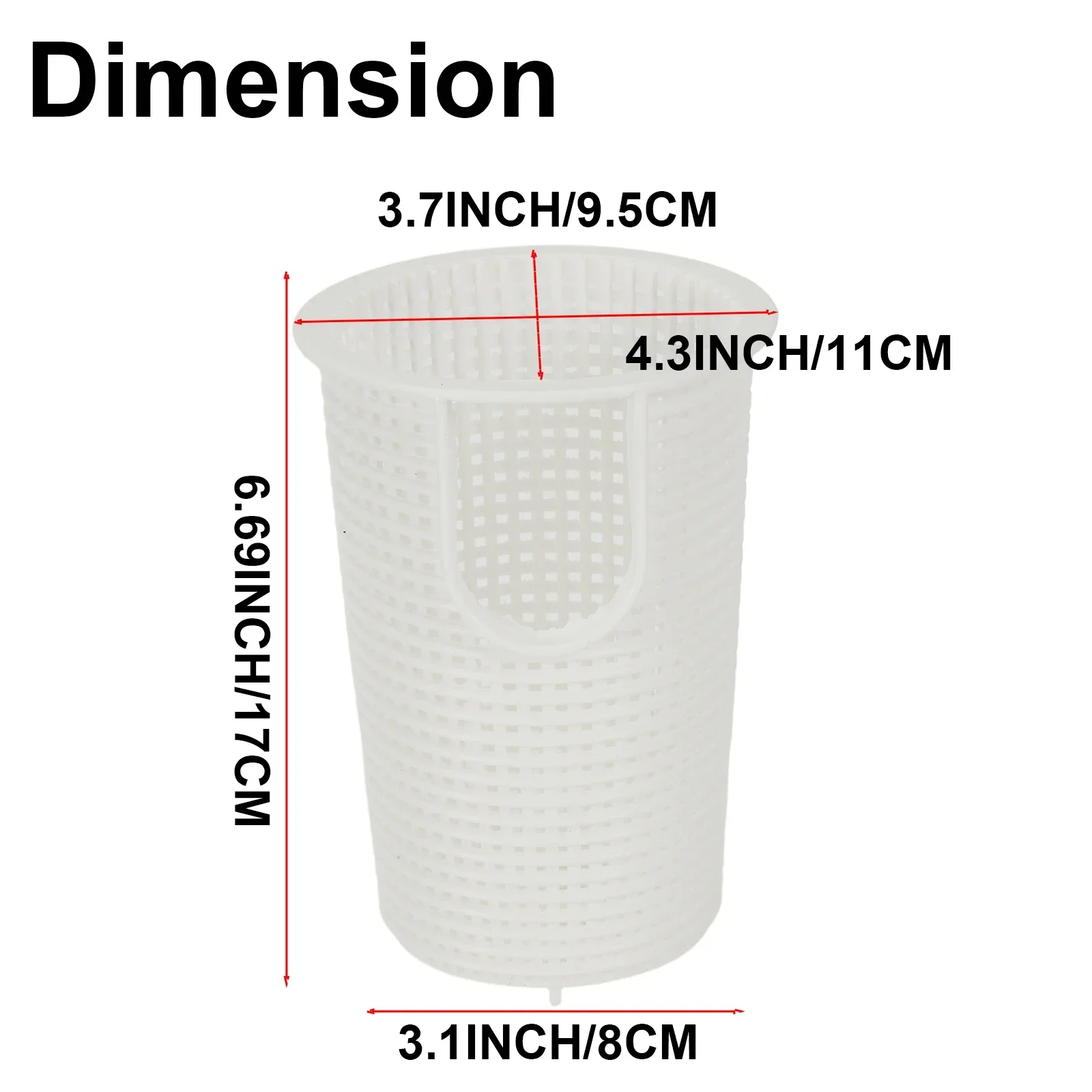 

Replacement Basket Skimmer Basket Pump Filter Above Ground Pool Filter Parts Durable For Garden Outdoor Pool Parts For 3/4