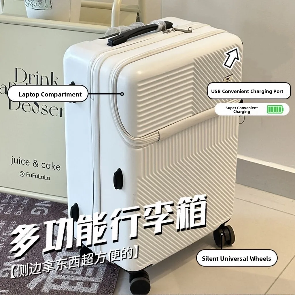 2026-new-lightweight-pull-rod-silent-universal-wheel-travel-password-box-luggage-20-inch-boarding-box-front-opening-design