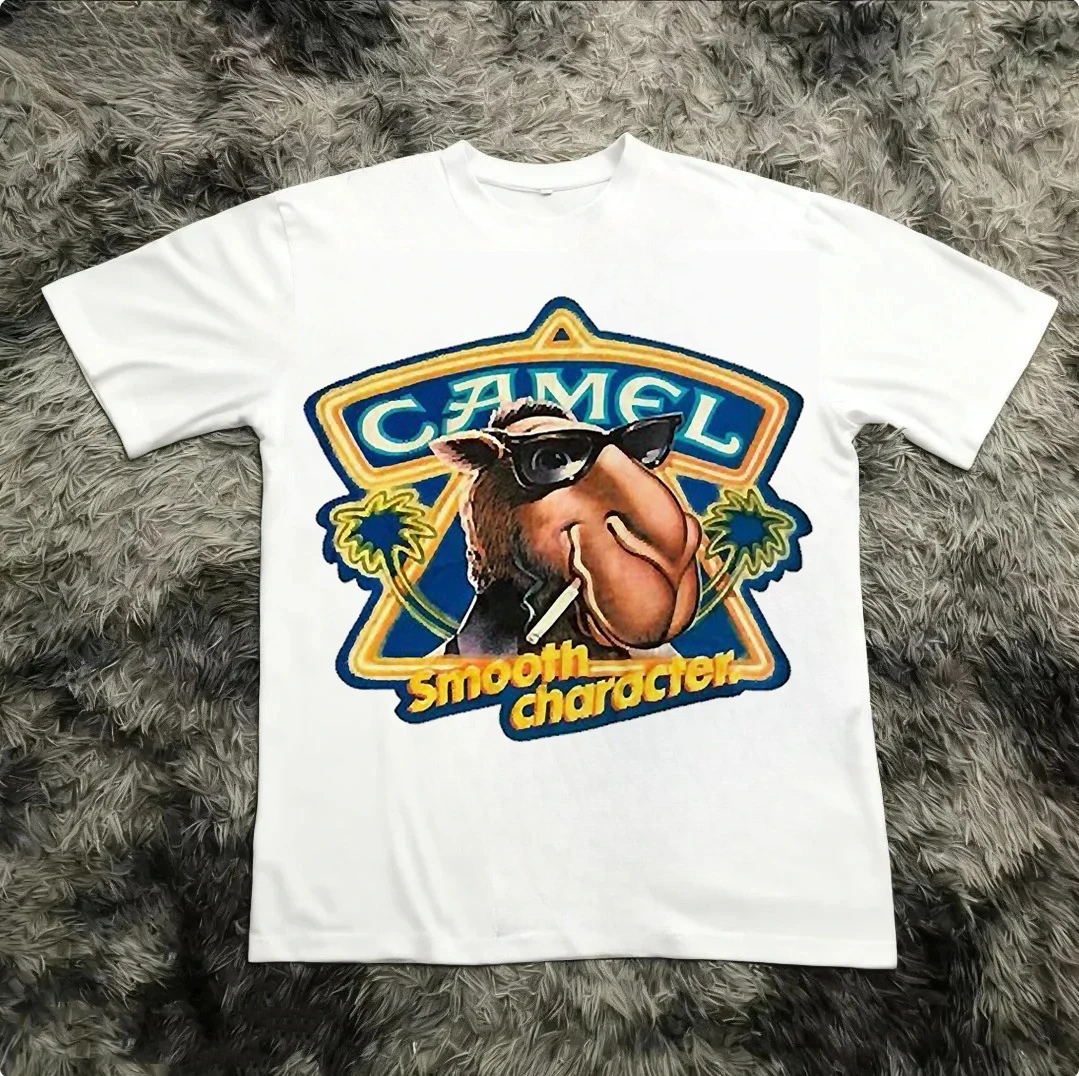 Vintage No Prob Llama Classic Print Cotton T-Shirt Vintage Cotton Short Sleeve Casual Streetwear Men Women Clothing Harajuku Top
