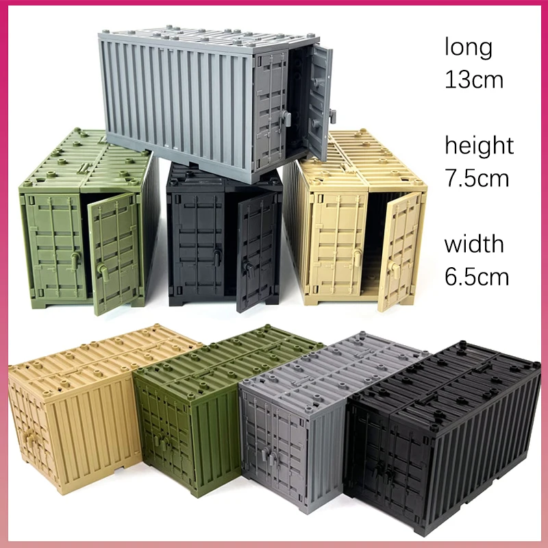 

Военный контейнер времен Второй мировой войны, оружие, коробка для игрушек, кирпичные аксессуары, сцена, солдат, специальные полицейские строительные блоки, игрушки для мальчиков, подарки