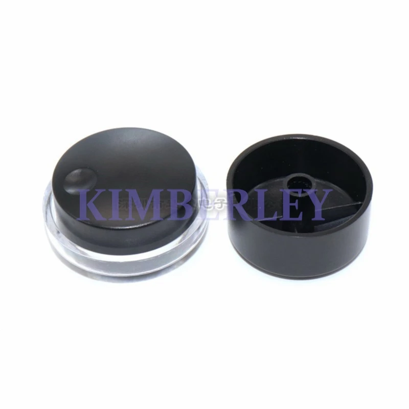 2 Piece 34.5*16MM Black Plastic Knob Cap Potentiometer Knob Cap Volume Adjustment Knob Cap With Transparent Light Cup