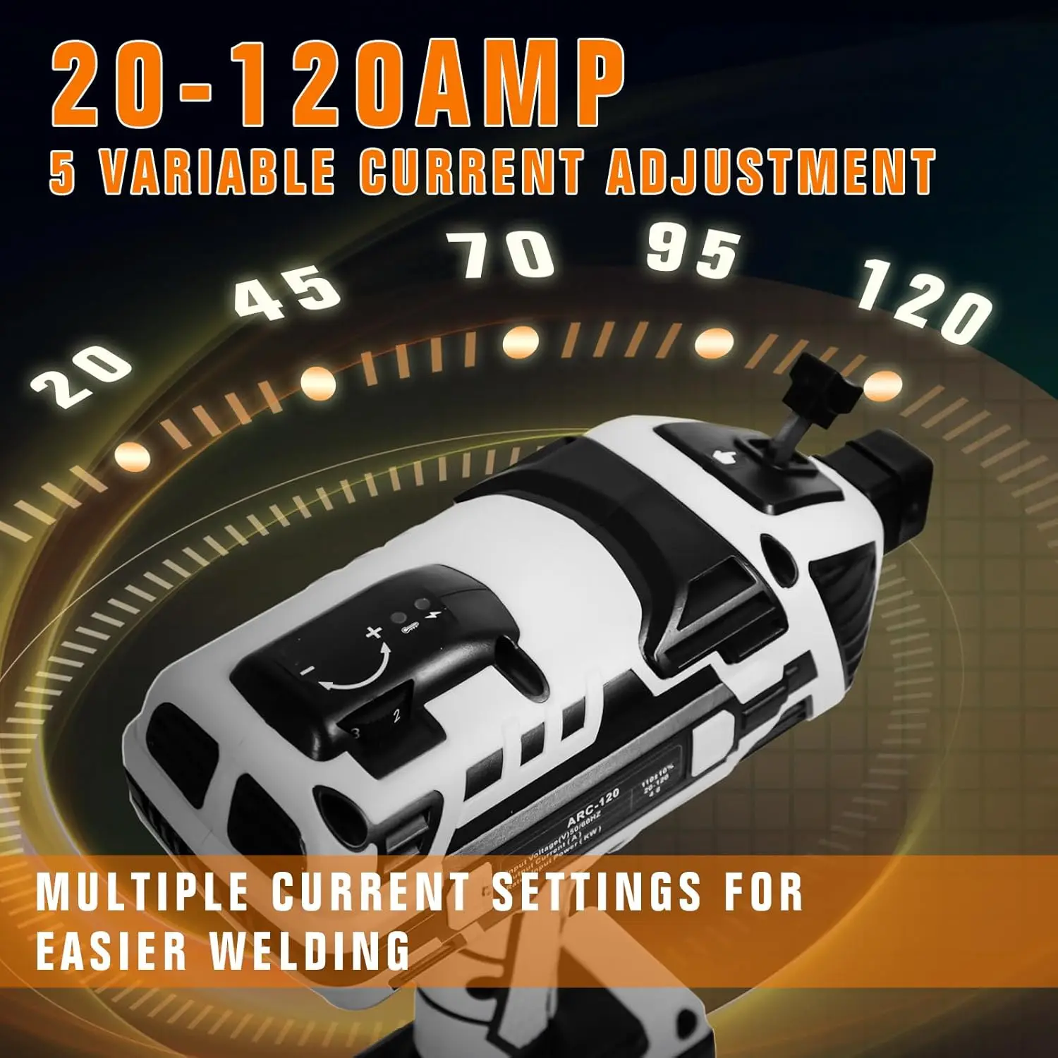 Handheld IGBT Inverter Welding Machine 110V Portable ARC Welder with 5 Current Adjustments for 1/16"-1/8" Rods