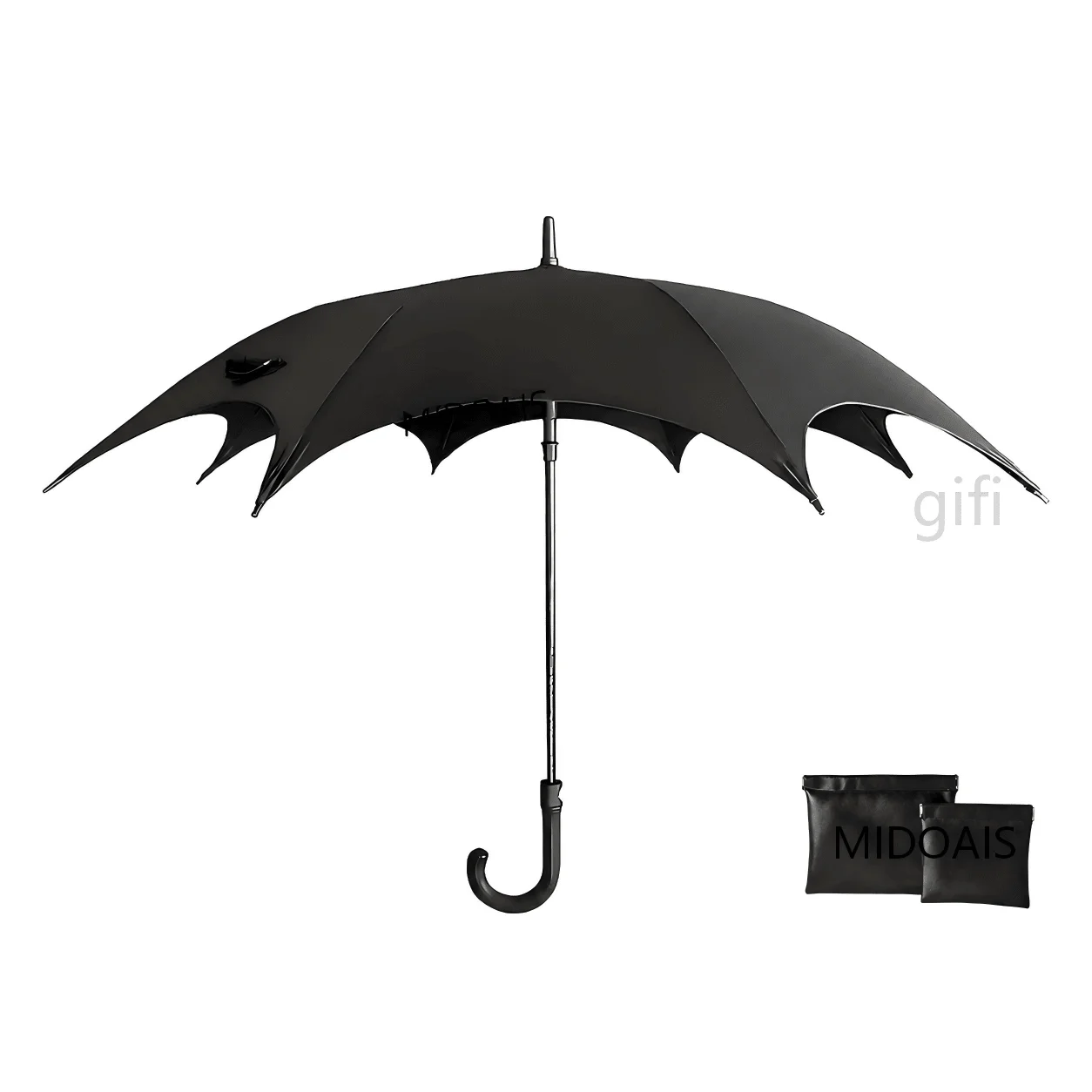 Gothic Punk Bat-Wing Umbrella, Long-Handle Automatic Open And Close Design, Perfect For Halloween Decoration And Everyday Use