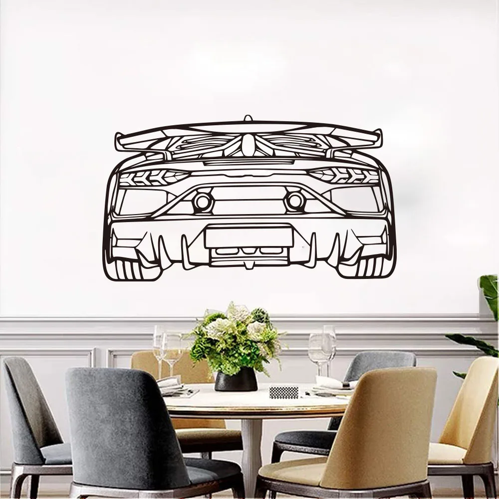 Modern Racing Car Silhouette Wall Sticker Boy Room Kids Playroom Sport Auto Vehicle Wall Decal Living Room Home Decor