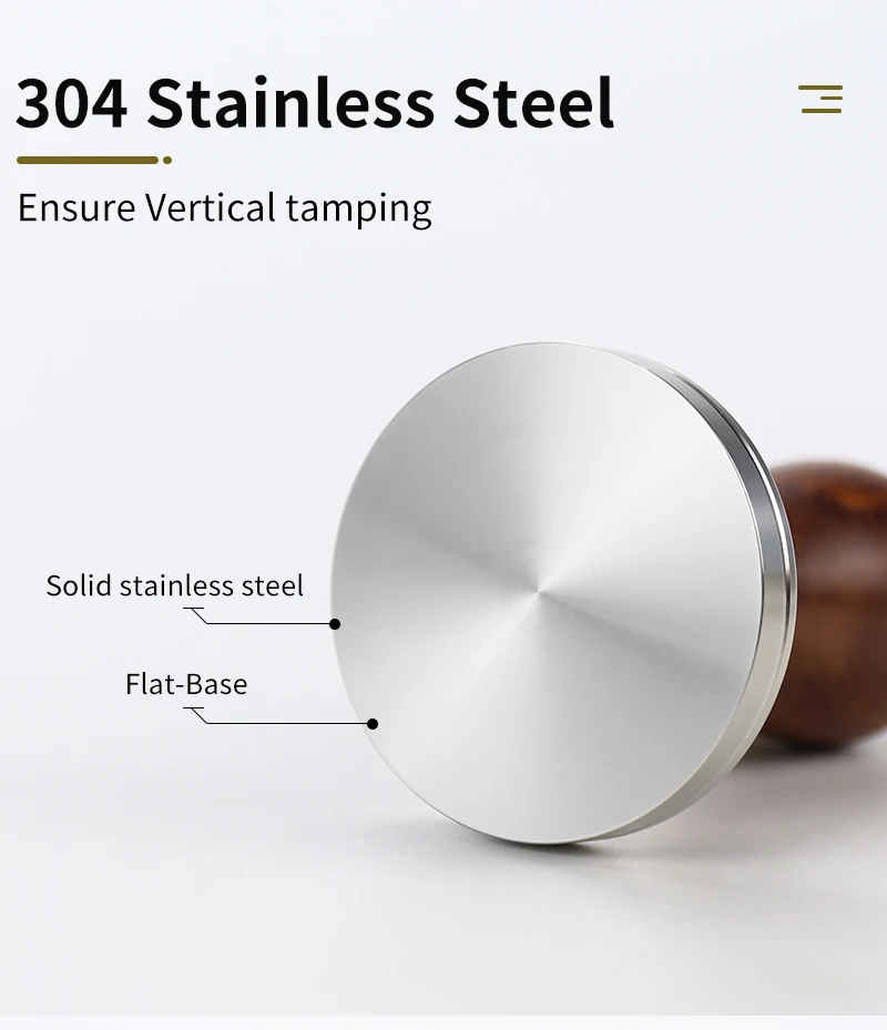 Kaffee Tamper 51mm 57mm 58,5mm Für Delonghi Breville Lelit Siebträger Edelstahl Espresso Zubehör Ecke Barista werkzeuge – Detail 8