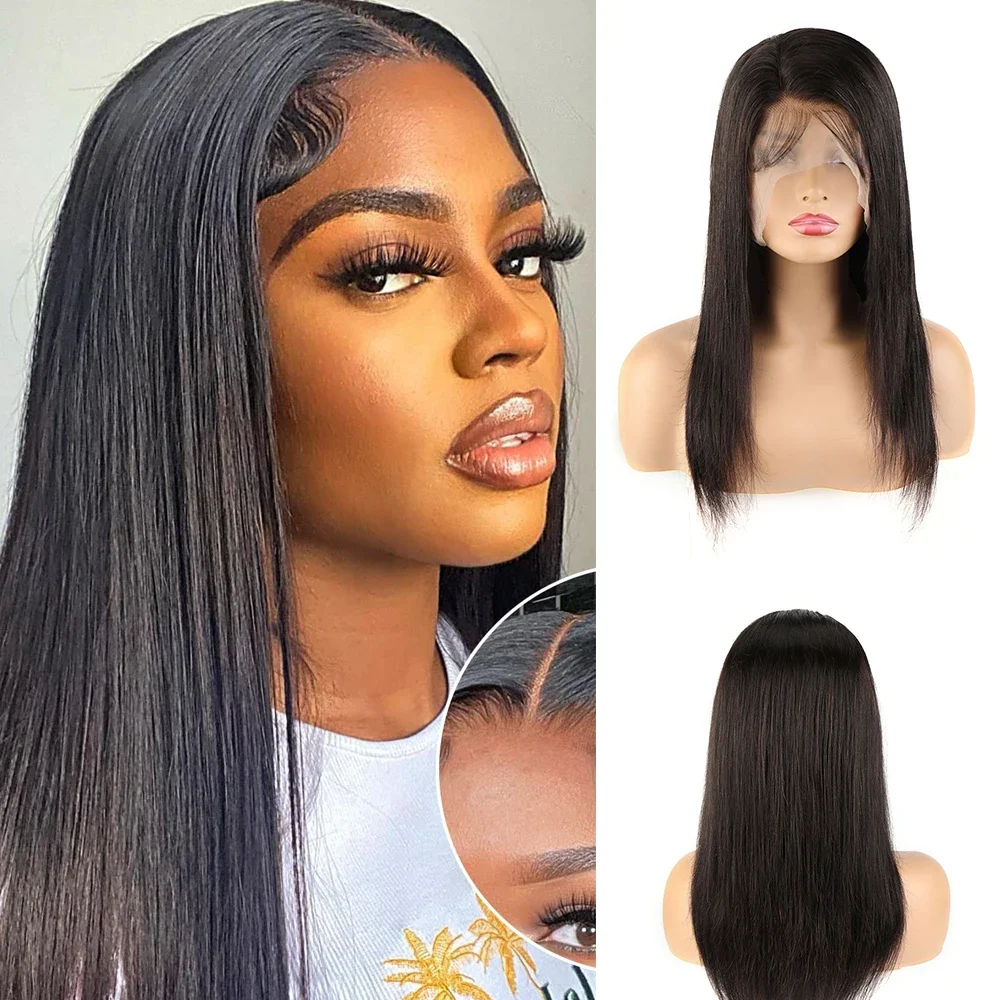 

13x4 Lace Frontal Wig Wear and Go Glueless Wig Human Hair Virgin Brazilian Straight Human Hair Wig Transparent Lace Front Wigs