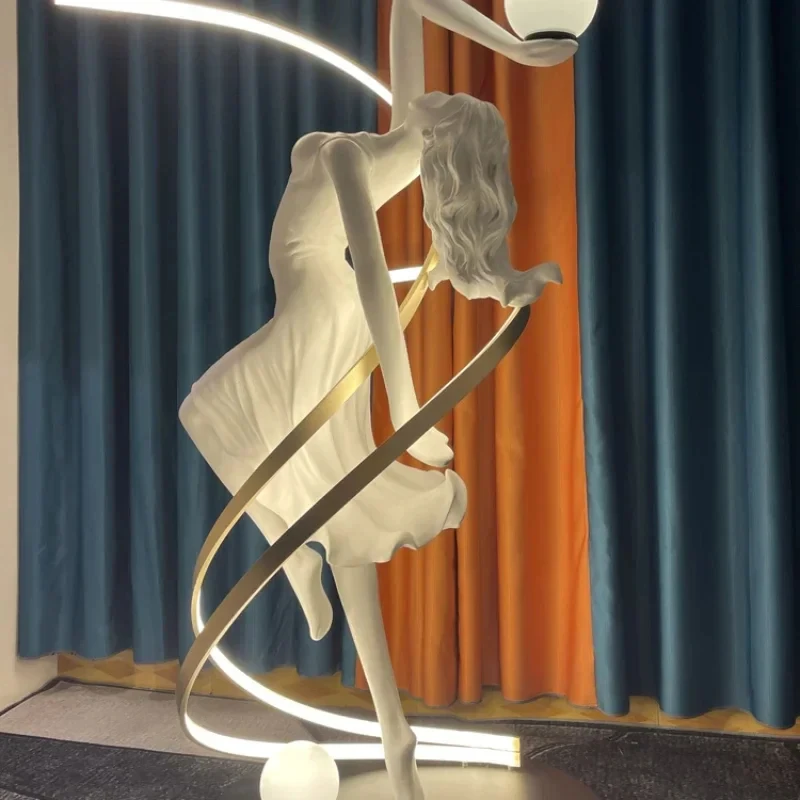 CX193CQ New abstract sculpture floor lamp, sales office, hotel lobby decoration, dancing goddess, artistic personality ornament