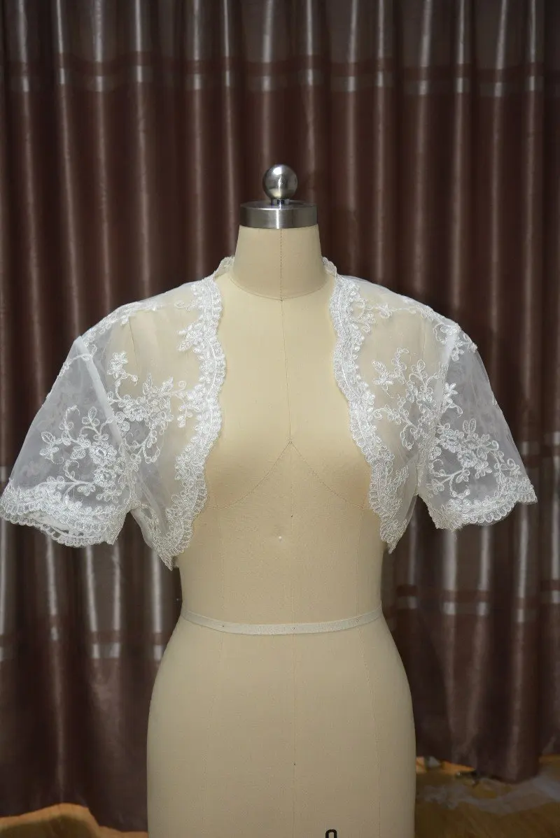 

Wedding Bolero Lace Bridal Wraps for Wedding Party Prom Ivory Bride Jacket Bolero Shrug Custom