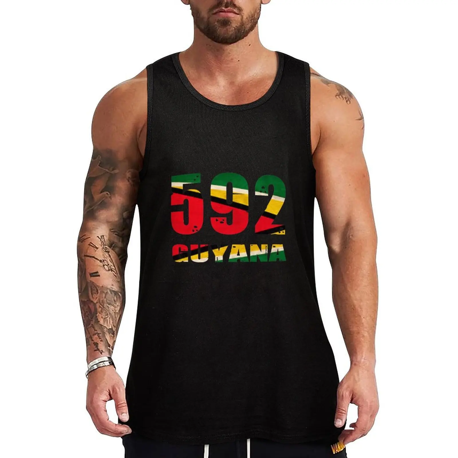 

592 GUYANA Tank Top sexy clothes men men gym sleeveless shirt man Men's summer clothes