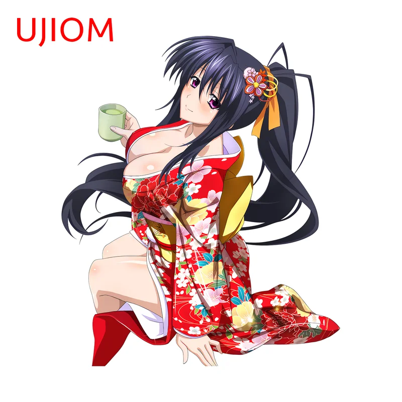 UJIOM Kimono Himejima Akeno Seductive Wall Sticker Trendy Novelty Chic Scratch Proof Decal Premium Kitchen Murals Decoration