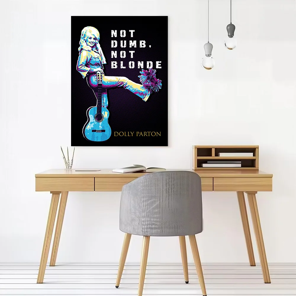 Dolly Parton: Not Dumb Canvas Wall Art of Murals Decoration Living Room Decorating Interior Home Decor Items Painting Wand Deko